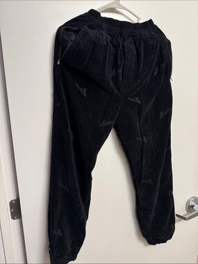 Black Velvet Logo-Detail Jogger Jumpsuit